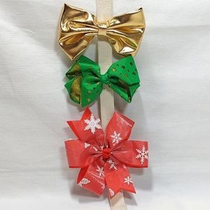 Christmas Specialty/ Grosgrain Hair Bows☆Set of 3